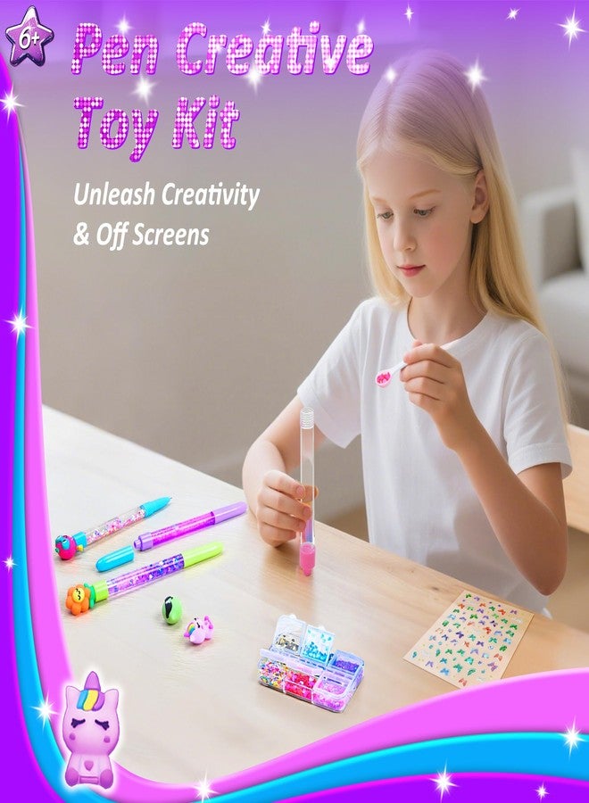 MOMUSE DIY Pen Making Kit, Fun Pen Creator Studio - Make You Own 4 Sparkly Glitter Pens, Creative Art and Craft Kits Toys for Kids Girls Tweens 6 7 8 9 10 11 12 Years Birthday Gift Present - Image 2